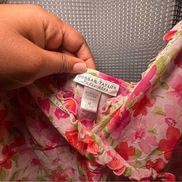 Morgan Taylor Intimates Pink Floral Camisole Set Size XL - Picture 7 of 10